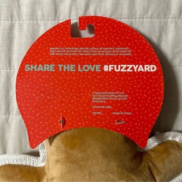 OH SNAP! GINGERBREAD Plush Brown White Squeaky Crinkle Rope Dog Toy - Picture 6 of 6